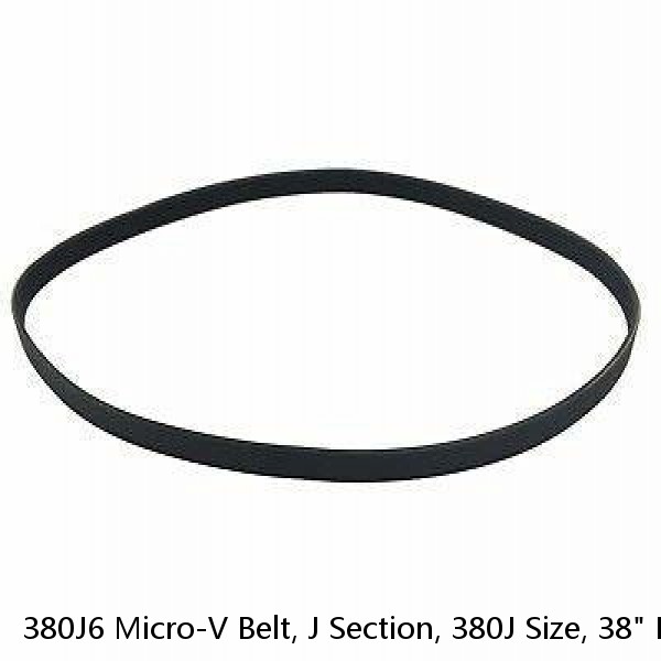 380J6 Micro-V Belt, J Section, 380J Size, 38" Length 6 Rib 5 Groove